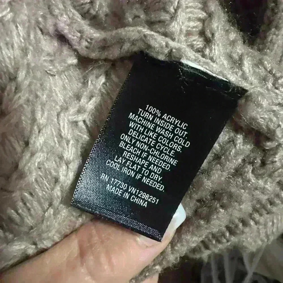 Mossimo Taupe Open-Front Knit Cardigan with Pockets Size XS Cozy Chevron Pattern - Picture 3 of 4